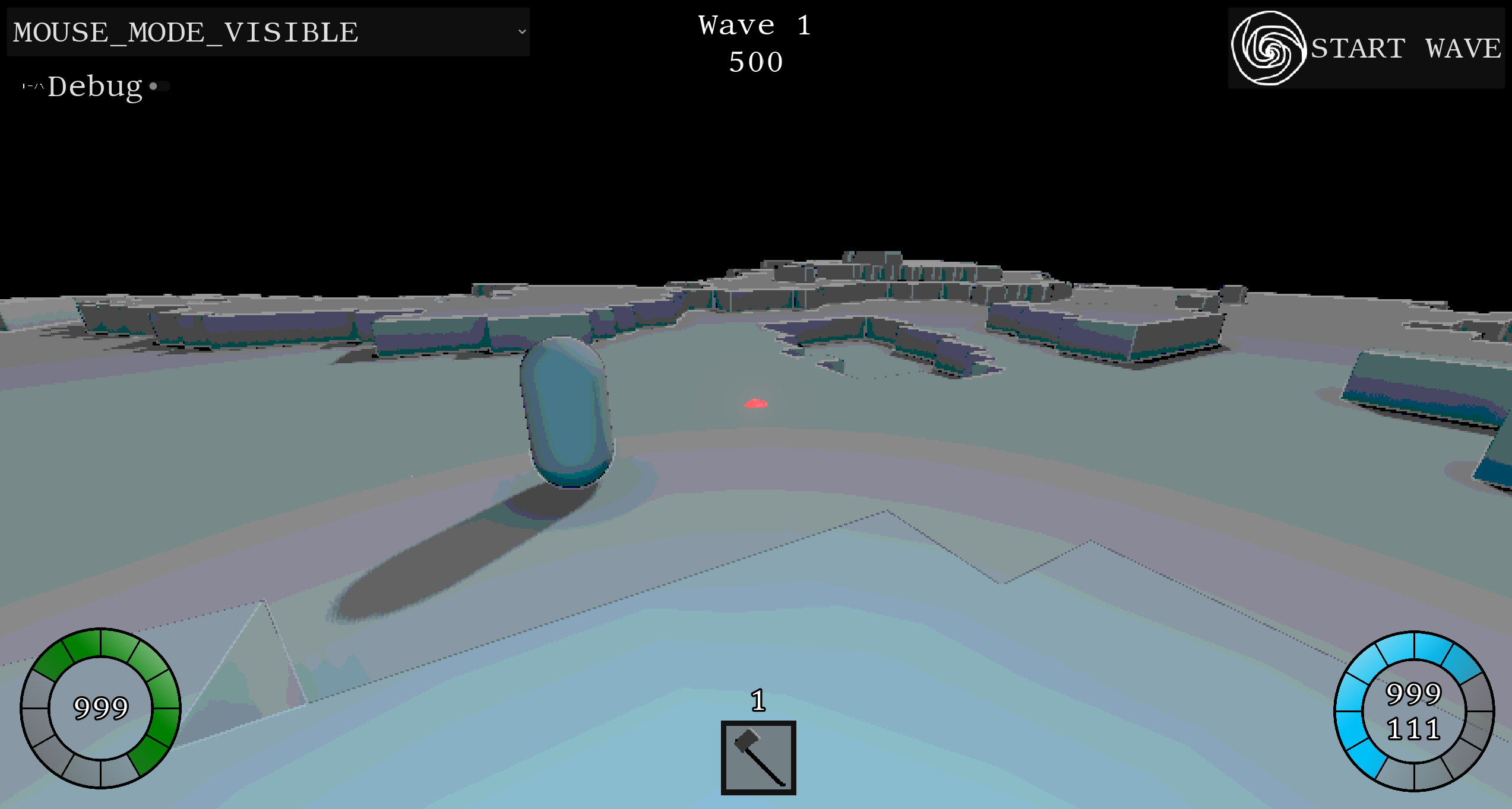 Gameplay screenshot in first person view.